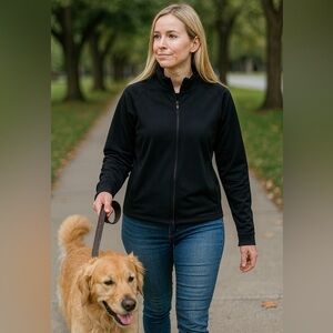 NWT Threads For Thought Zip up black jacket/sweatshirt in a size 1X.